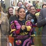 Sheinelle’s black printed sweater dress on Today