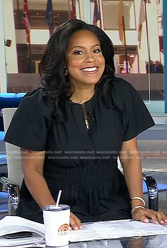 Sheinelle’s black smocked maxi dress on Today