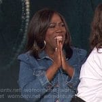 Sheryl’s belted denim jacket on The Talk