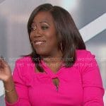 Sheryl’s pink twist neck top on The Talk