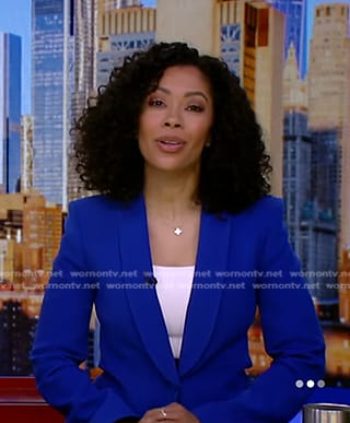 WornOnTV: Shirleen’s blue shawl collar blazer on Good Morning America ...