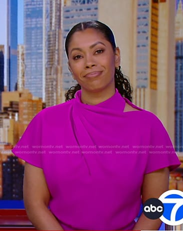 Shirleen Allicot's pink short sleeve jumpsuit on Good Morning America