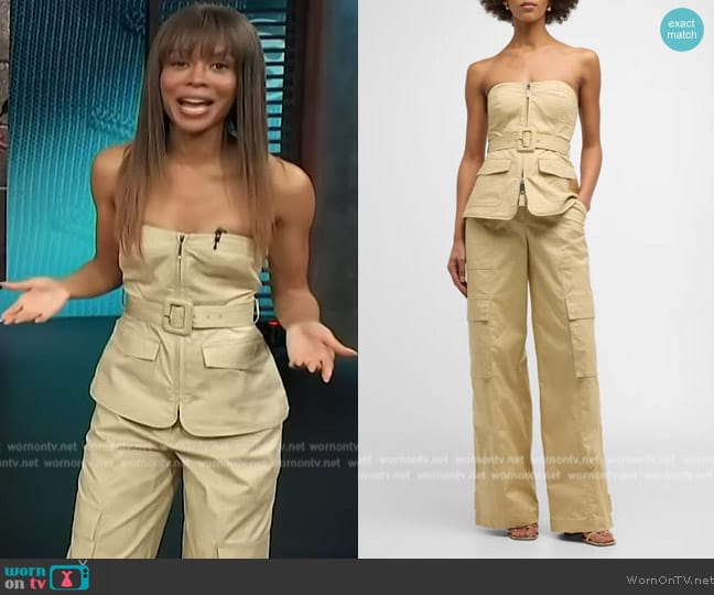 Simkhai Elettra Bustier Top worn by Zuri Hall on Access Hollywood