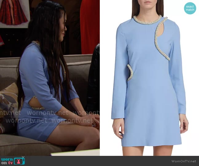 Simkhai Katharine Embellished Cut-Out Dress worn by Luna (Lisa Yamada) on The Bold and the Beautiful