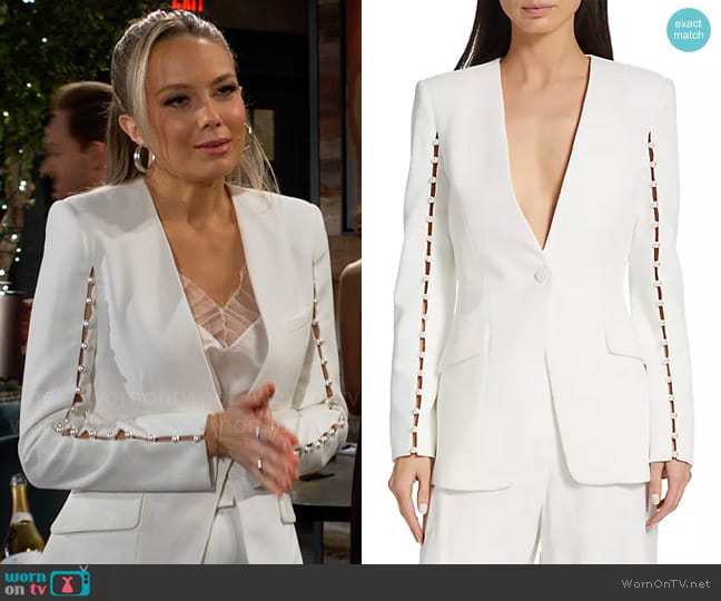 Simkhai Maizie Blazer worn by Abby Newman (Melissa Ordway) on The Young and the Restless