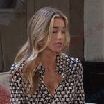 Sloan’s black and white print shirt on Days of our Lives