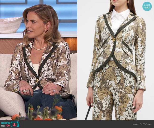 Smythe Taped One-Button Floral Blazer worn by Natalie Morales on The Talk