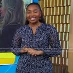 Somara Theodore’s black floral dress on Good Morning America