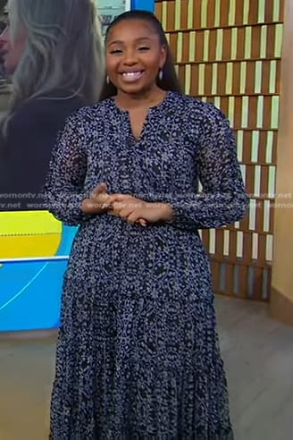 Somara Theodore's black floral dress on Good Morning America