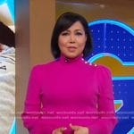 Stephanie’s fuchsia turtleneck sweater and wide-leg pants on Good Morning America