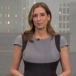 Stephanie Abrams’ grye and black dress on CBS Mornings