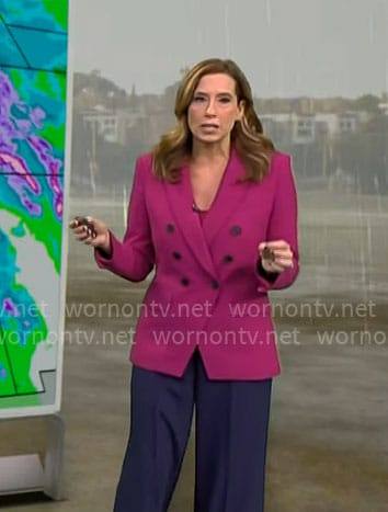 Stephanie Abrams’ magenta pink blazer on CBS Mornings