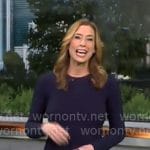 Stephanie Abrams’ navy rib knit dress on CBS Mornings