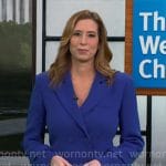 Stephanie Abrams’ blue double-breasted blazer on CBS Mornings