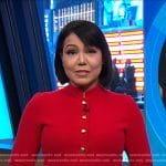 Stephanie’s red cardigan jacket on Good Morning America