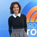 Stephanie Ruhle’s black contrast houndstooth mini dress on Today