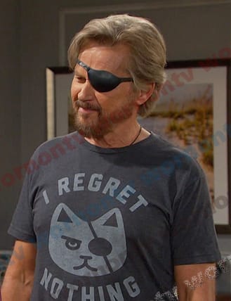 Steve's I Regret Nothing print tee on Days of our Lives