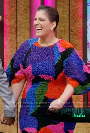 Suleika Jaouad’s textured multicolored dress on Live with Kelly and Mark