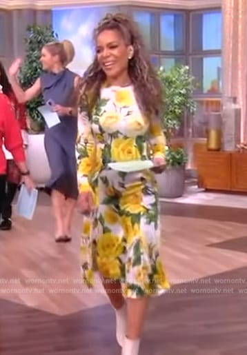 Sunny's yellow floral print dress on The View