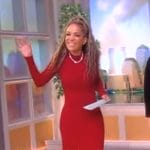 Sunny’s red ribbed dress on The View