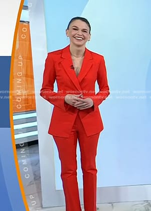 Sutton Foster's red blazer and pants on Today