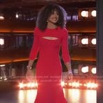 Sydney McLaughlin-Levrone’s red ribbed cutout dress on The Kelly Clarkson Show