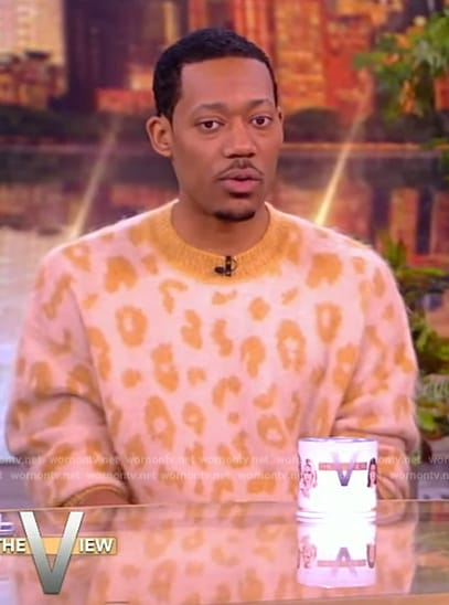 Tyler James Williams leopard print sweater on The View