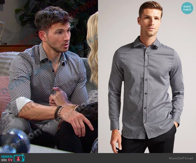 Ted Baker Ormsby LS Geo Print Shirt worn by Alexander Kiriakis (Robert Scott Wilson) on Days of our Lives