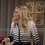 Theresa’s white striped blouse on Days of our Lives