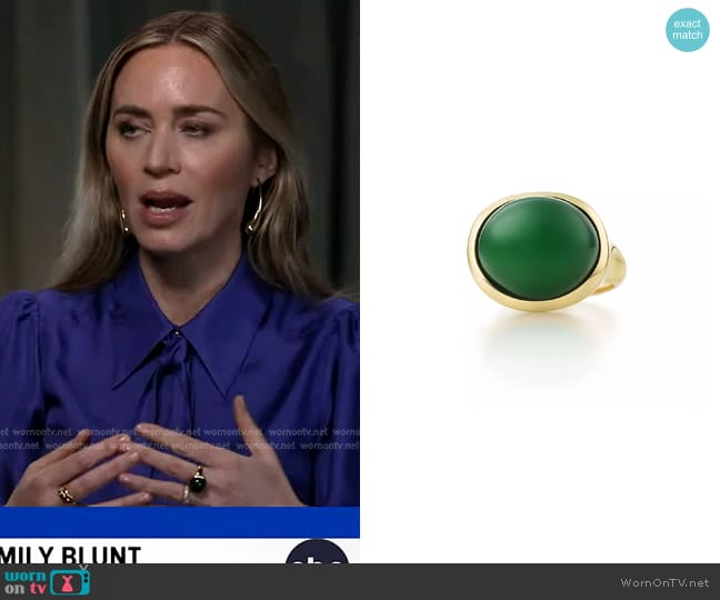 Tiffany & Co Cabochon Ring - Elsa Peretti worn by Emily Blunt on Good Morning America