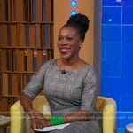 Tiffany Aliche’s grey plaid dress on Good Morning America