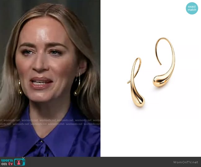 Tiffany & Co Teardrop earrings - Elsa Peretti worn by Emily Blunt on Good Morning America