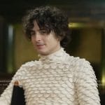 Timothee Chalamet’s ivroy fish scale sweater on Good Morning America