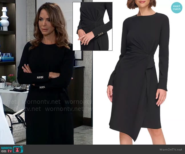 Tommy Hilfiger Side-Draped Long-Sleeve Dress worn by Natalia (Eva LaRue) on General Hospital