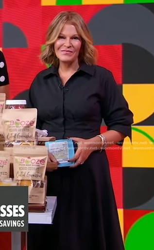 Tory’s black poplin shirtdress on Good Morning America