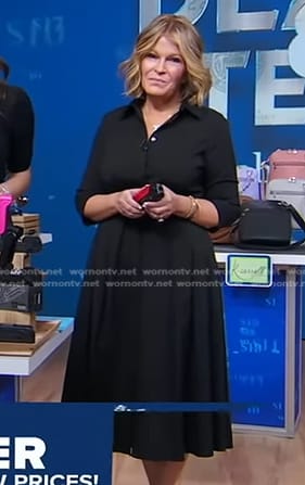 Tory’s black poplin shirtdress on Good Morning America