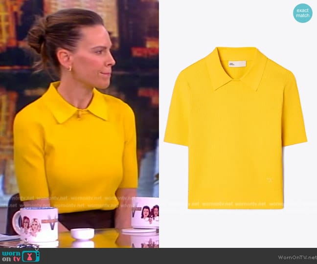 Hilary Swank’s yellow polo on The View