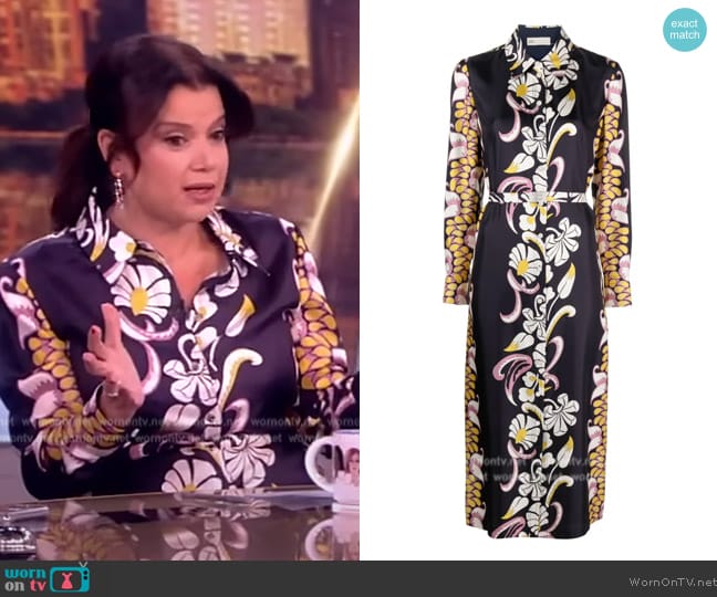 Tory Burch Floral-print silk shirtdress worn by Ana Navarro on The View