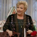 Traci’s floral velvet kimono jacket on The Young and the Restless