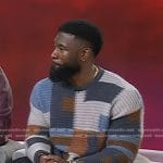 Trevante Rhodes’s colorblock mohair sweater on Today