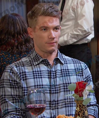 Tripp's light blue plaid shirt on Days of our Lives