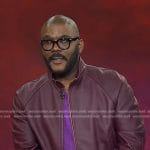 Tyler Perry’s burgundy leather bomber jacket on Today