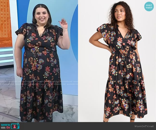 Ulla Johnson Scarlett Dress in Lune worn by Beanie Feldstein on Today