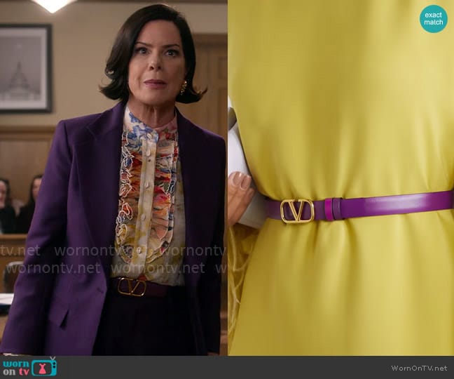 Valentino Garavani Logo Belt worn by Margaret Wright (Marcia Gay Harden) on So Help Me Todd