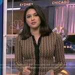 Valerie Castro’s beige zig zag mini dress on NBC News Daily