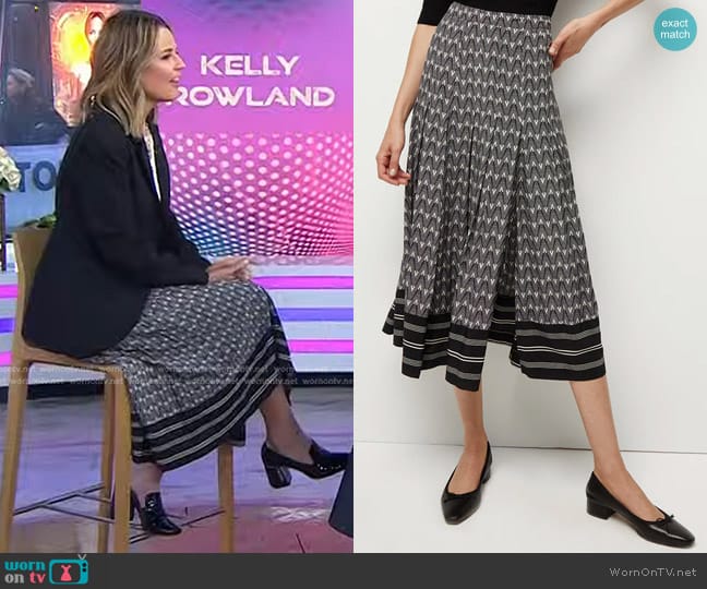 Veronica Beard Norris Silk Blend Midi Skirt worn by Savannah Guthrie on Today