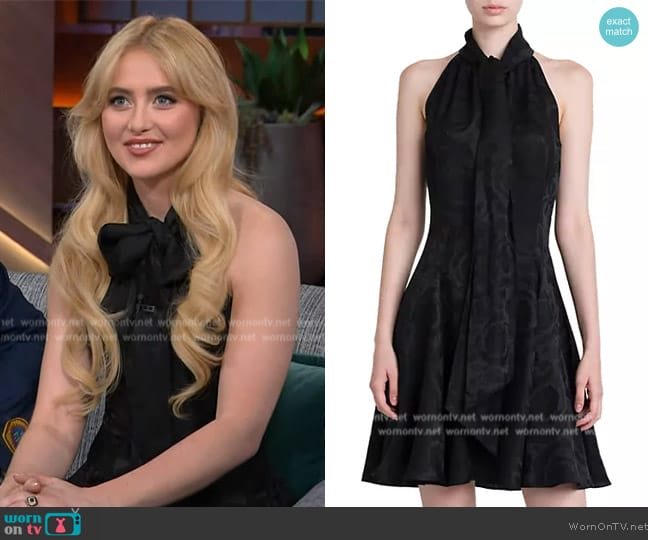 Valentino Baroque Jacquard Halter Minidress worn by Kathryn Newton on The Kelly Clarkson Show