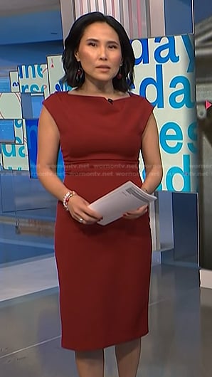 Vicky's red sheath dress on NBC News Daily