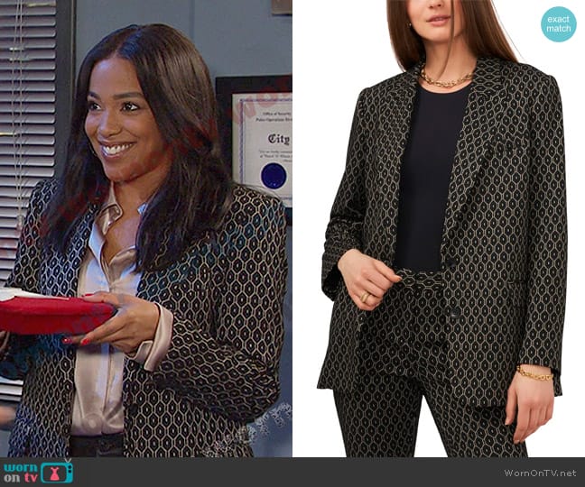 WornOnTV: Jada's black geometric blazer on Days of our Lives, Elia Cantu