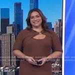 Violeta’s brown ring detail dress on NBC News Daily